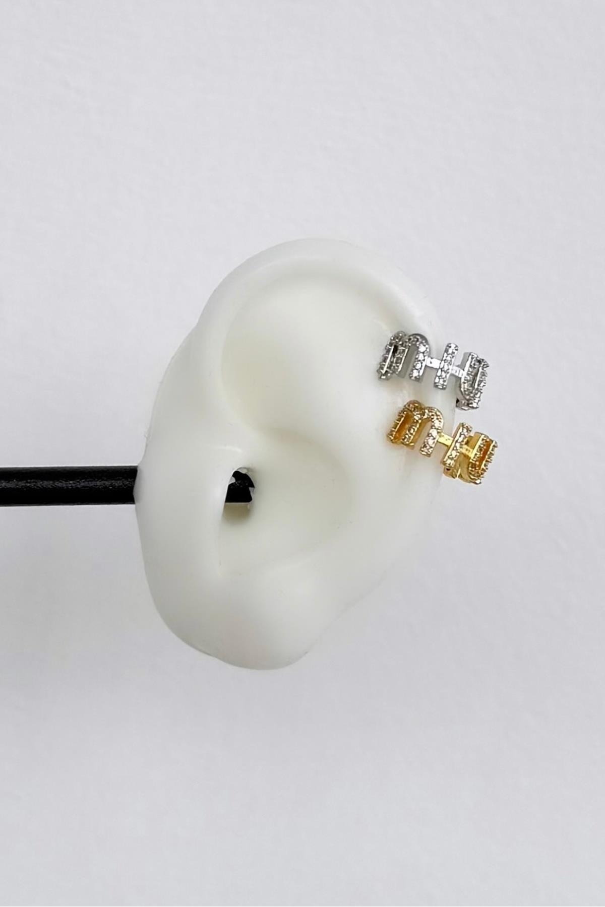 Gold Gümüş A.K. Mmiu Taşlı Earcuff