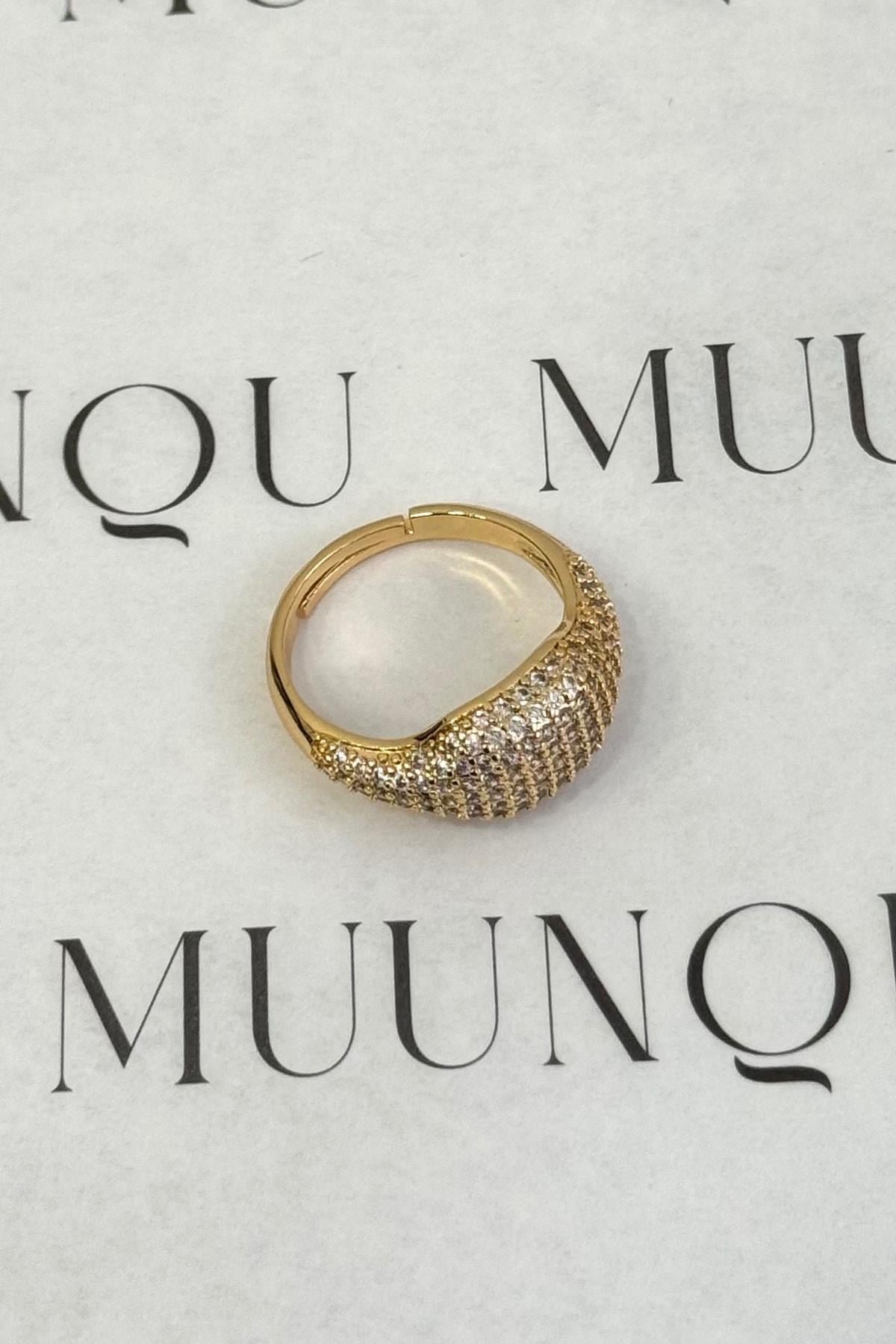 Gold A.K. Komple Taşlı Bombe Yüzük