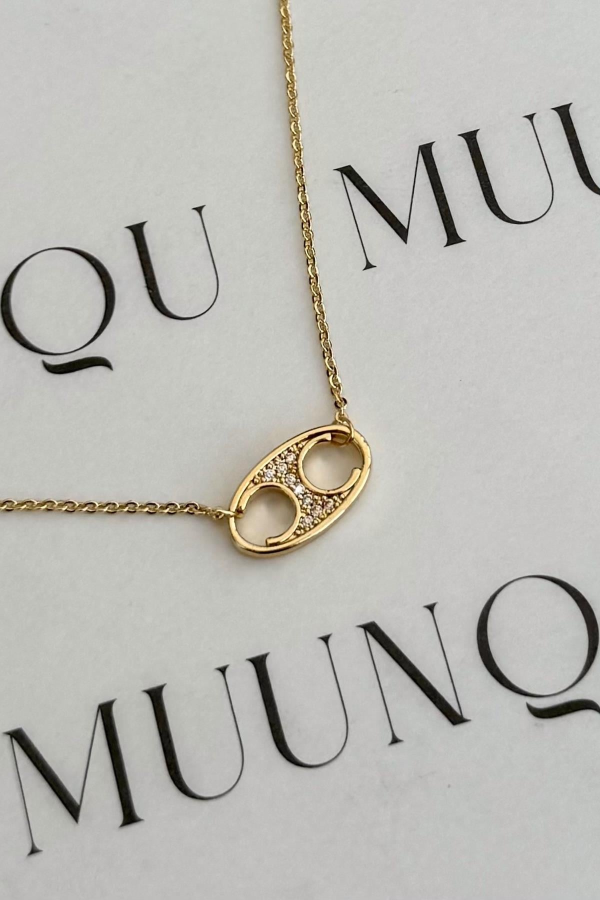 Özel Gold A.K. İthal Taşlı Clne Kolye Mini