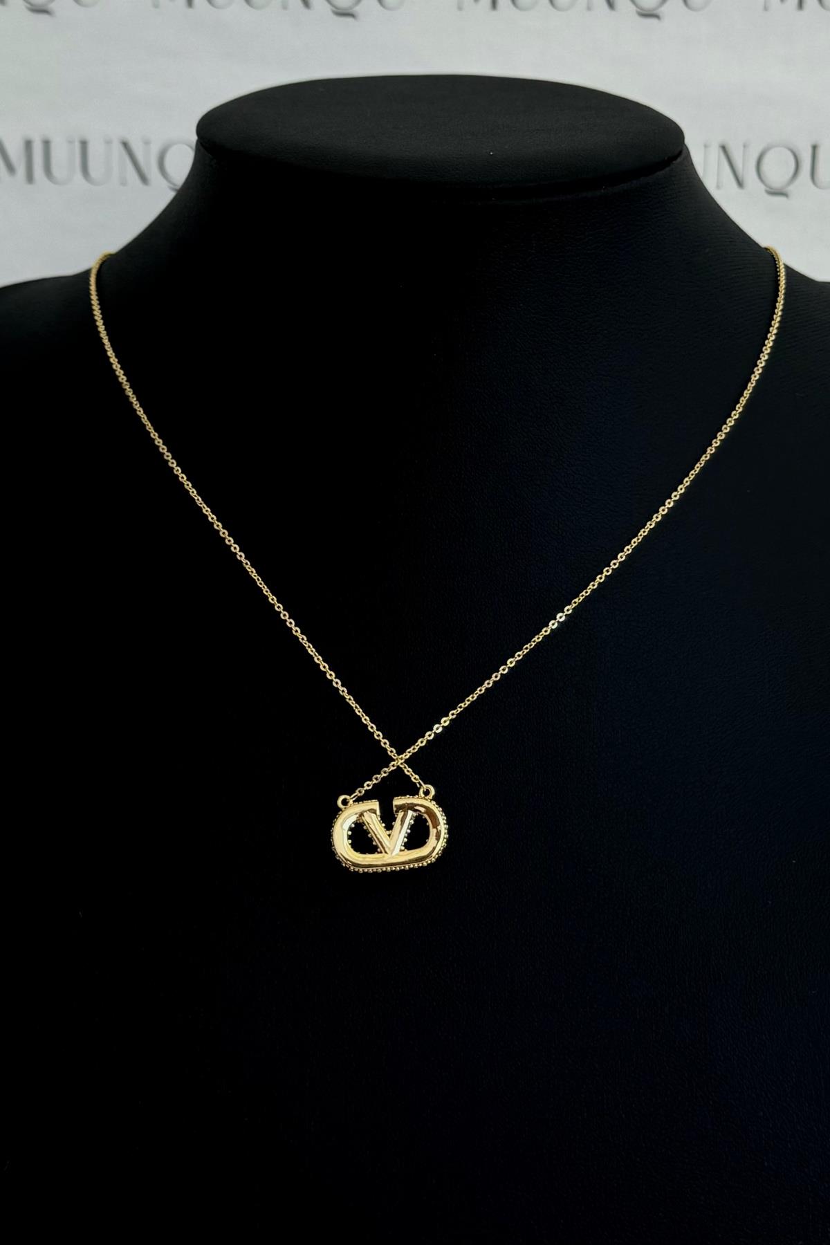 Özel Gold A.K. İthal Taşlı Vlnt Kolye Mini