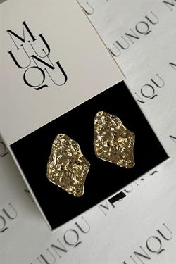 Döküm Gold Asimetrik Dövme Küpe
