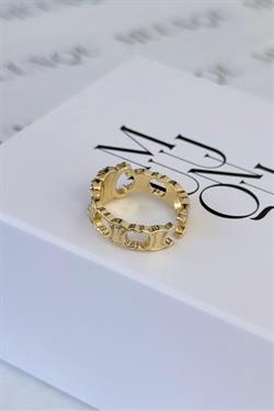 Özel Gold A.K. Taşlı Clne Logo İthal Yüzük