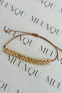 Gold A.K. Dorika Bej İpli Bileklik Eni 1cm