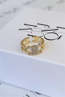 Özel Gold A.K. Taşlı Clne Logo İthal Yüzük