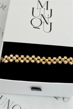 Gold A.K. Dorika Bej İpli Bileklik Eni 1cm