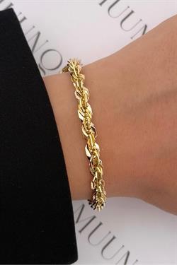 Gold Çelik 14K Burgu Eni 5mm Uzunluğu 18,5cm Bileklik