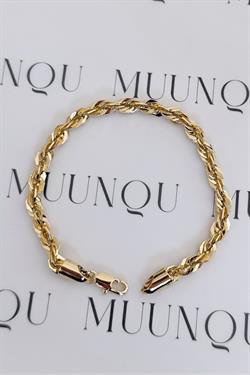 Gold Çelik 14K Burgu Eni 5mm Uzunluğu 18,5cm Bileklik