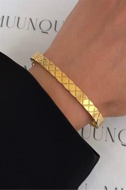 Gold Çelik Baklava Desen Kelepçe