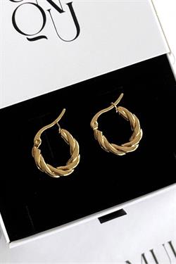 Gold Çelik Burgu Halka Küpe