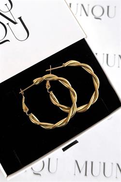 Gold Çelik Çap 3cm Burgu Halka Küpe Çap
