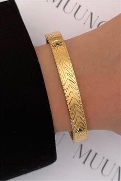 Gold Çelik Desenli Vintage Çap 6,5cm Kelepçe