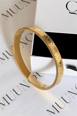 Gold Çelik Desenli Vintage Çap 6,5cm Kelepçe