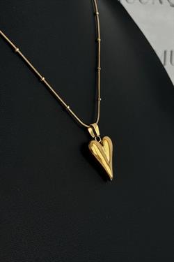 Gold Çelik Kalpli Kolye
