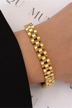Gold Çelik Rolx Model Ayarlanabilir Kordon Eni 8mm Bileklik
