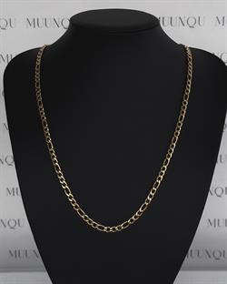 Gold Çelik Uzun 60cm Figaro 4mm Zincir Kolye