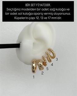 Gold Döküm Bir Set Küpe Karışık Model