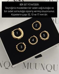 Gold Döküm Bir Set Küpe Karışık Model