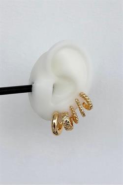Gold Döküm Bir Set Küpe Karışık Model