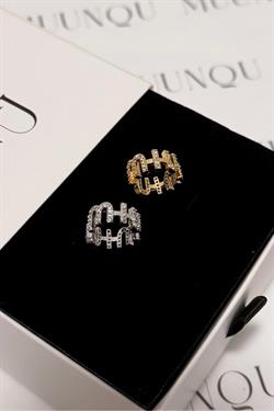 Gold Gümüş A.K. Mmiu Taşlı Earcuff