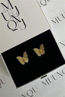 Gold Döküm Kelebek Küpe