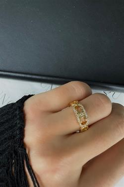 Gold A.K. Taşlı Clne Yüzük