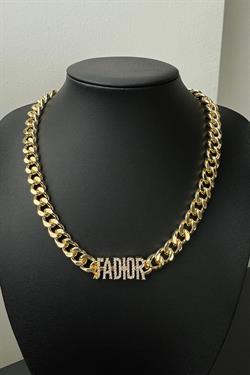 Gold A.K. Taşlı Cdr Zincir İthal Kolye