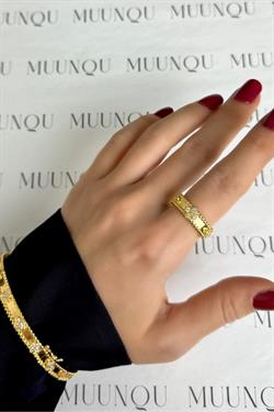 Gold A.K. Taşlı VC Yonca Yüzük