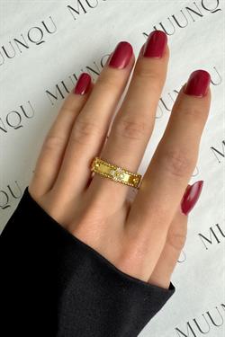 Gold A.K. Taşlı VC Yonca Yüzük