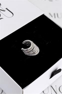 Gümüş A.K. Taşlı Üçlü Earcuff