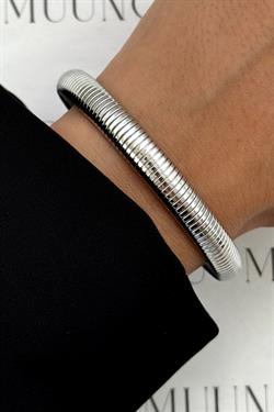 Gümüş Çelik Esnek Pinterest Bileklik Eni 8mm