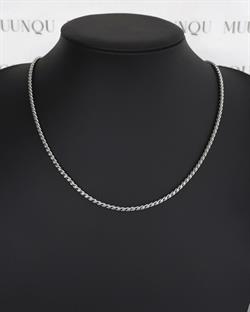 Gümüş Çelik 60-65cm Örgü Zincir Kolye