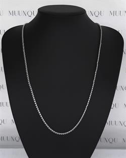 Gümüş Çelik 60-65cm Örgü Zincir Kolye