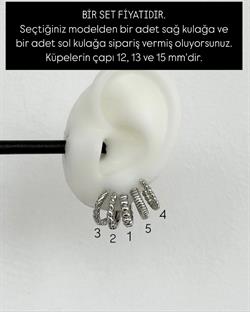 Gümüş Döküm Bir Set Küpe Karışık Model