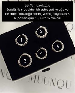 Gümüş Döküm Bir Set Küpe Karışık Model