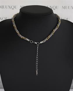 Gümüş Gold Çelik Toplu Hasır Kolye