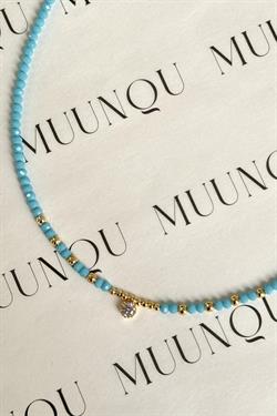 Mavi Gold Taşlı Alaçatı Kolye
