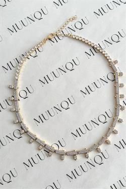 Özel A.K. Gold Taşlı Tasarım Model Kolye/Choker