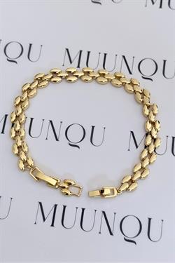 Özel Döküm Gold Buğday Eni 7 mm Bileklik