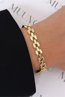 Özel Döküm Gold Buğday Eni 7 mm Bileklik