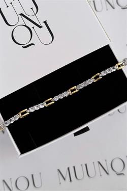 Özel Döküm Gold Halkalı Taşlı Bileklik