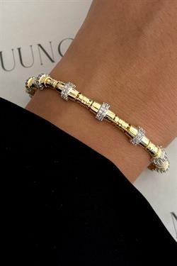 Özel Döküm Gold Taşlı Tasarım Bileklik