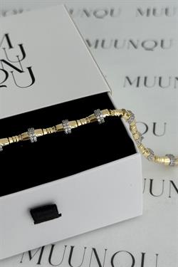 Özel Döküm Gold Taşlı Tasarım Bileklik