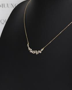Özel Gold A.K. Zirkon Taşlı Karışık Damla Tasarım Kolye
