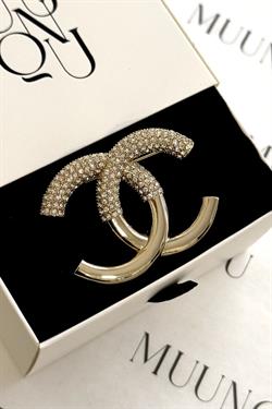 Özel Gold A.K. Yarı Taşlı Chnl Broş 3x4cm