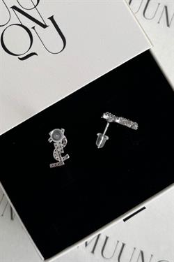 Özel A.K. Gümüş Mini Ysl Taşlı Küpe