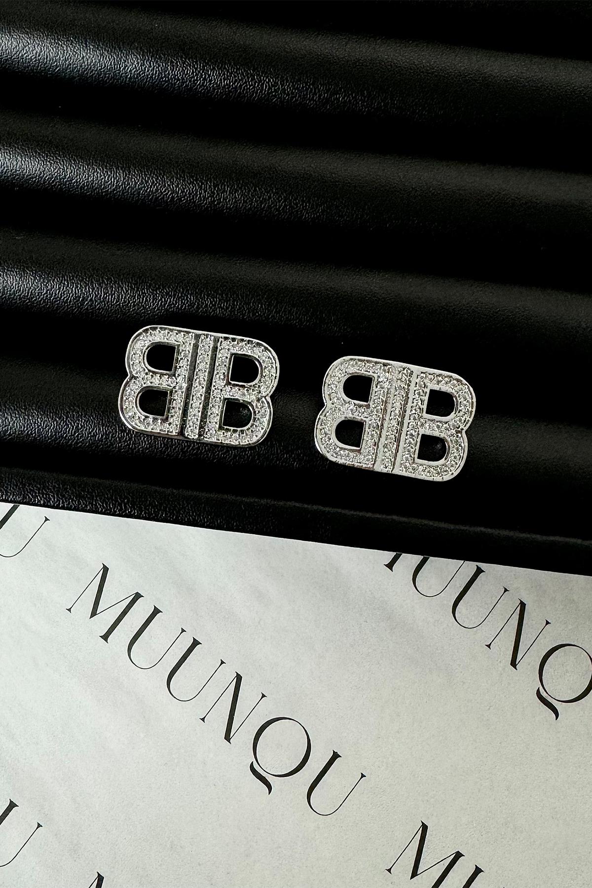 Gümüş Taşlı BB Küpe