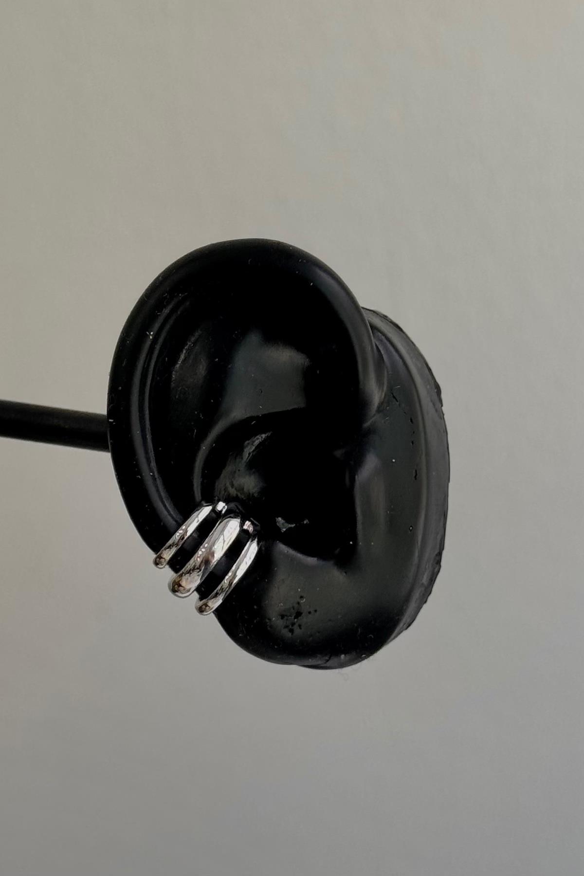 Gümüş Üçlü Şerit Earcuff