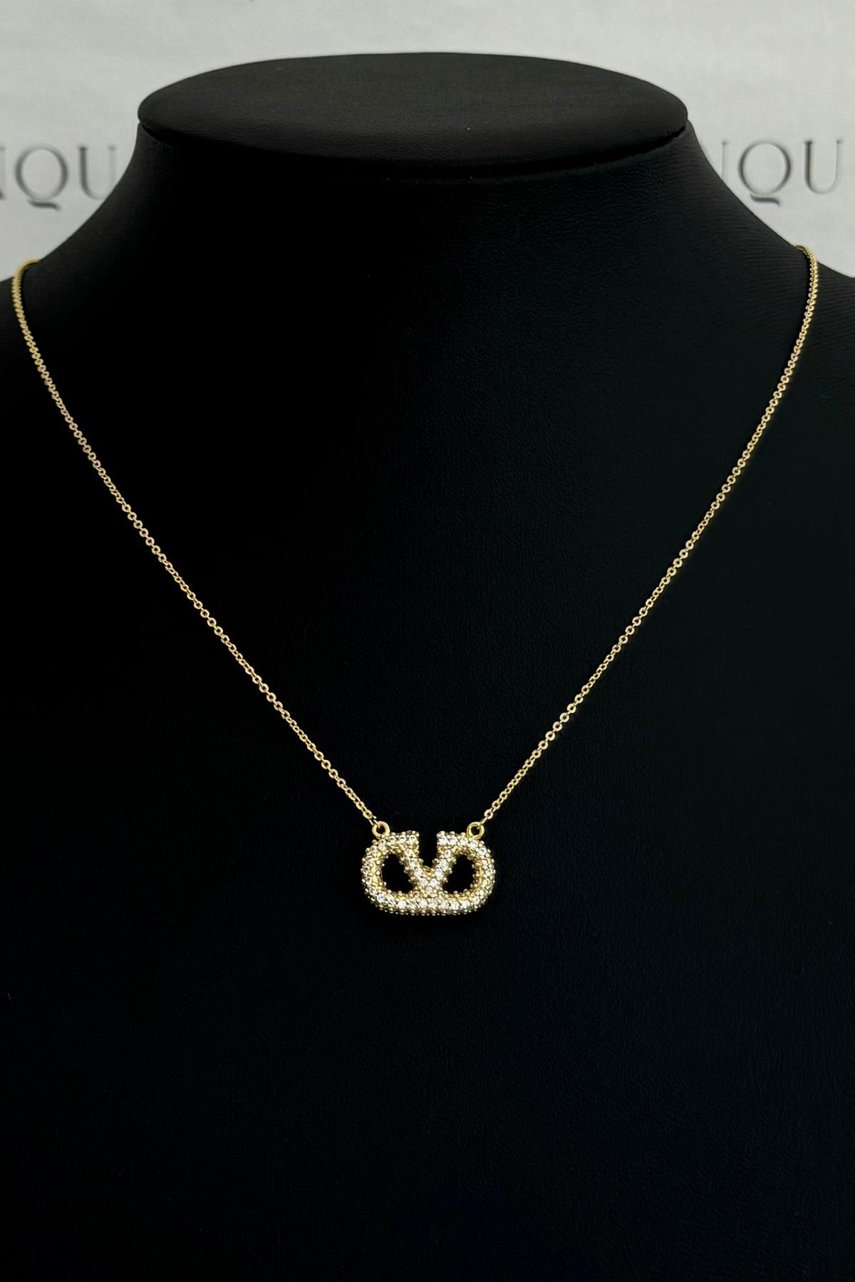 Özel Gold A.K. İthal Taşlı Vlnt Kolye