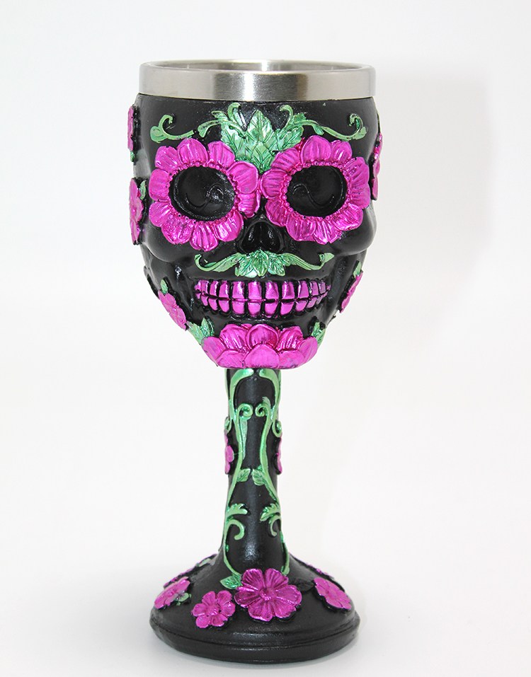 Day Of The Dead Şeker Kurukafa Tasarımlı 3D Çelik Kadeh Bardak