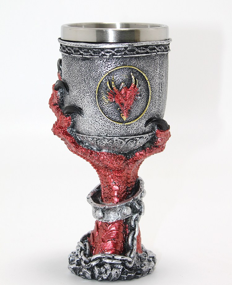 Ejderha Pençesi Tasarımlı 3D Kabartmalı Paslanmaz Çelik Kadeh Bardak